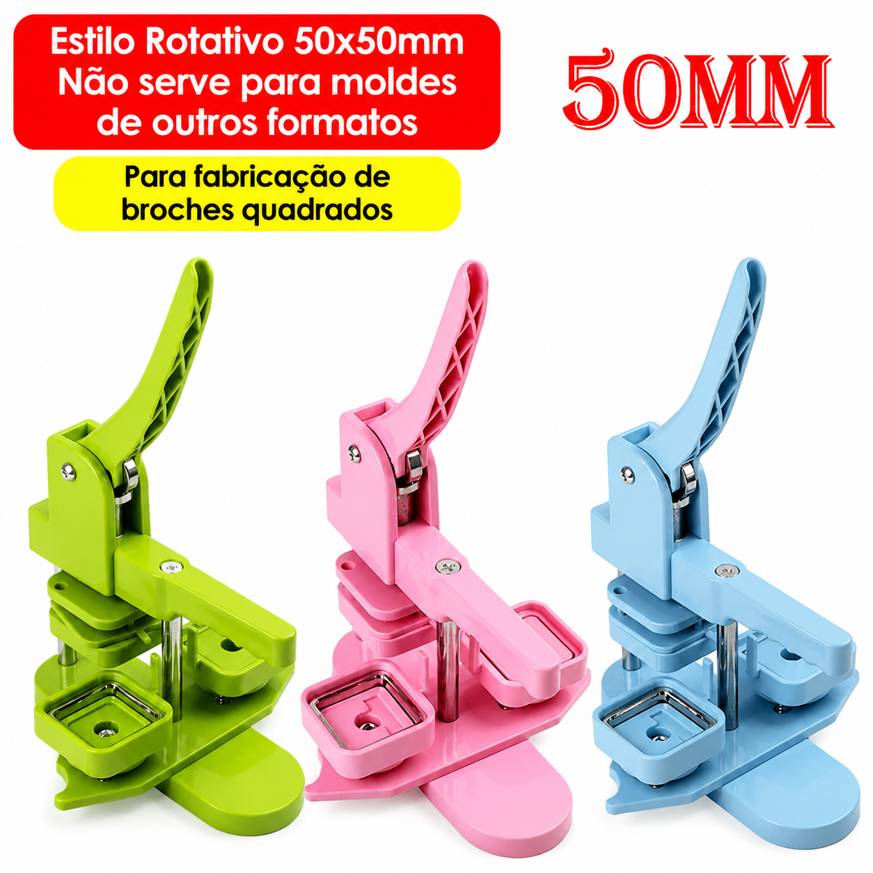 50mm Square Badge Button Maker Manual Press Badge Machine for DIY Making Magnet Refrigerator Badge / Button Pins Art Craft