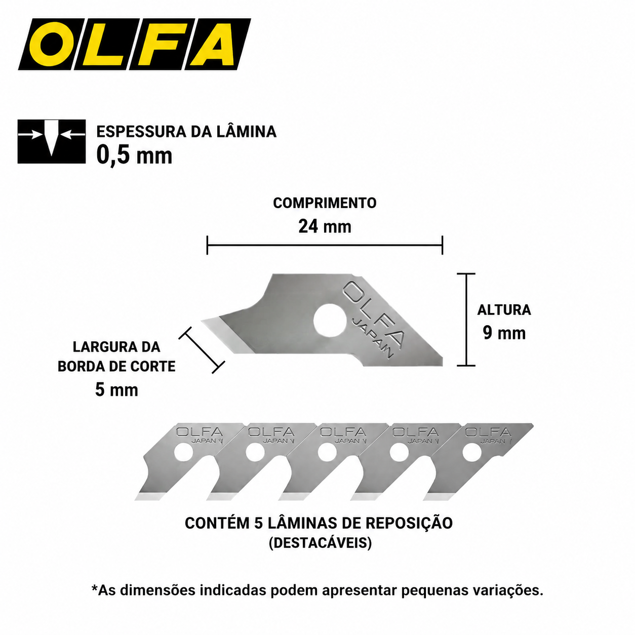 Estilete Multiuso OLFA CMP-1 + Lâmina Japonesa Pronta pra Usar