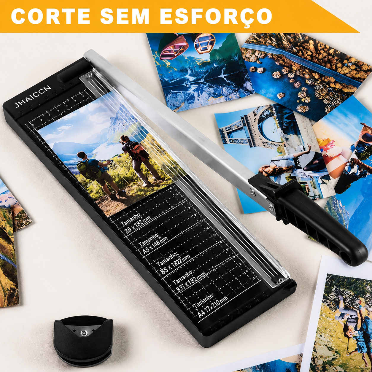 Guilhotina de Papel A4 com Arredondador de Cantos R4 — Corte Profissional em Casa