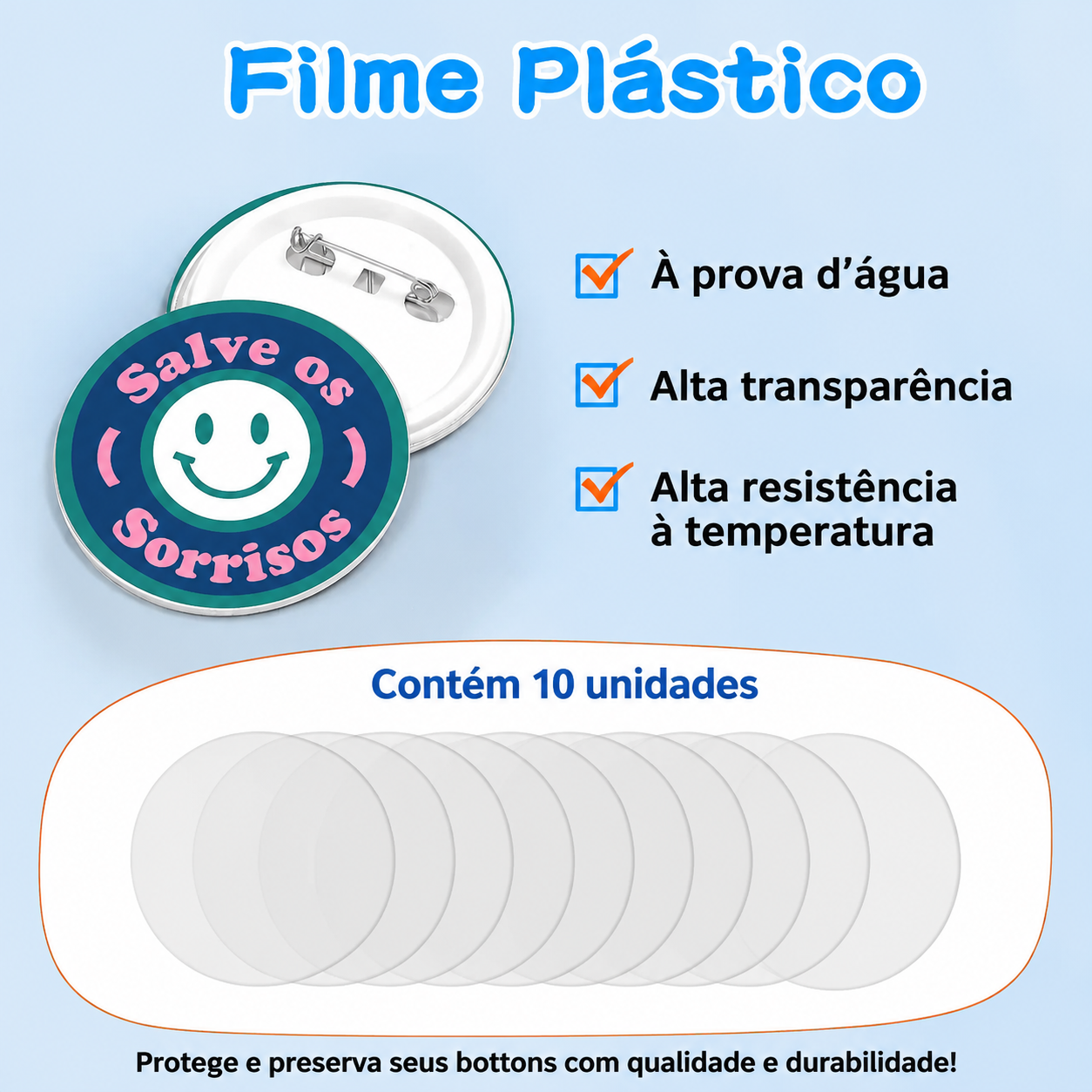 Kit de Peças para Botton Maker Completo — Shell + Film PVC + Base com Pino