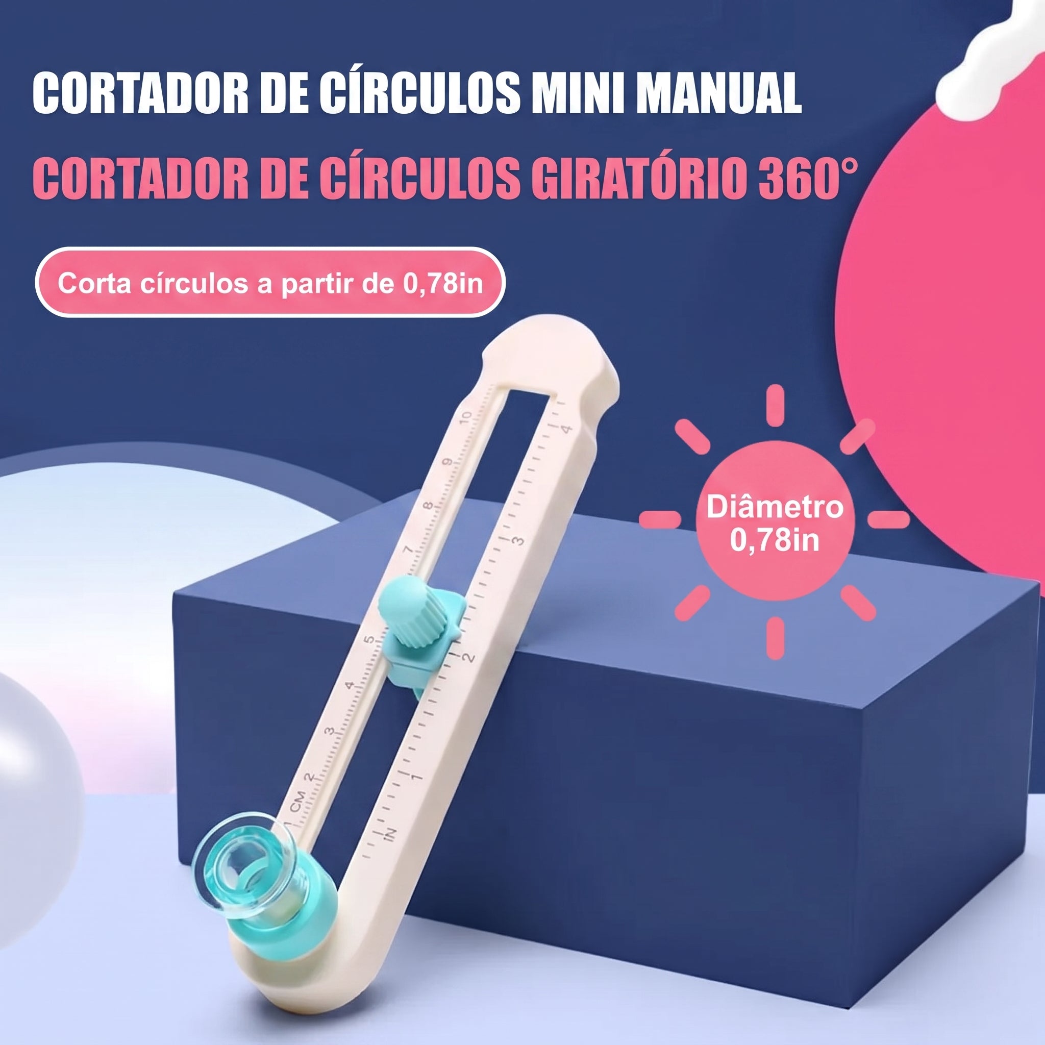 Cortador Circular Ajustável 360° — Círculos Perfeitos Sem Molde