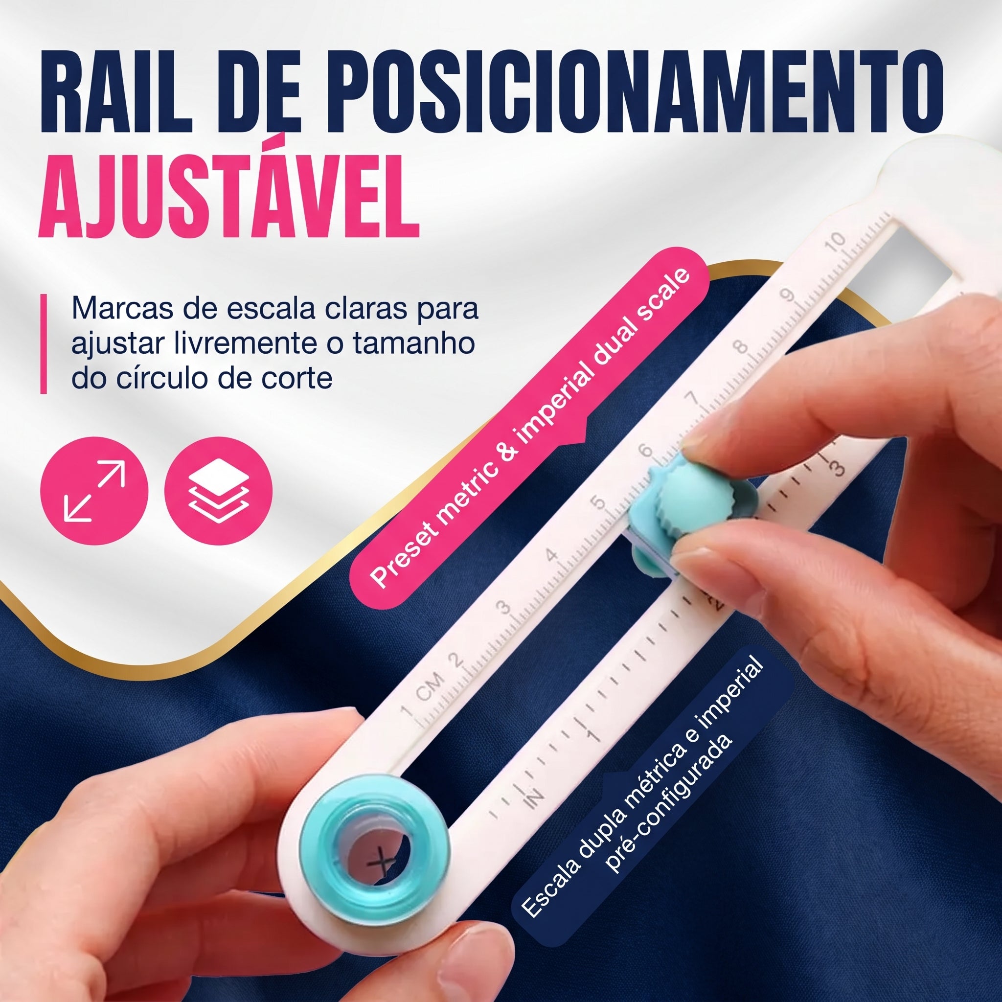 Cortador Circular Ajustável 360° — Círculos Perfeitos Sem Molde